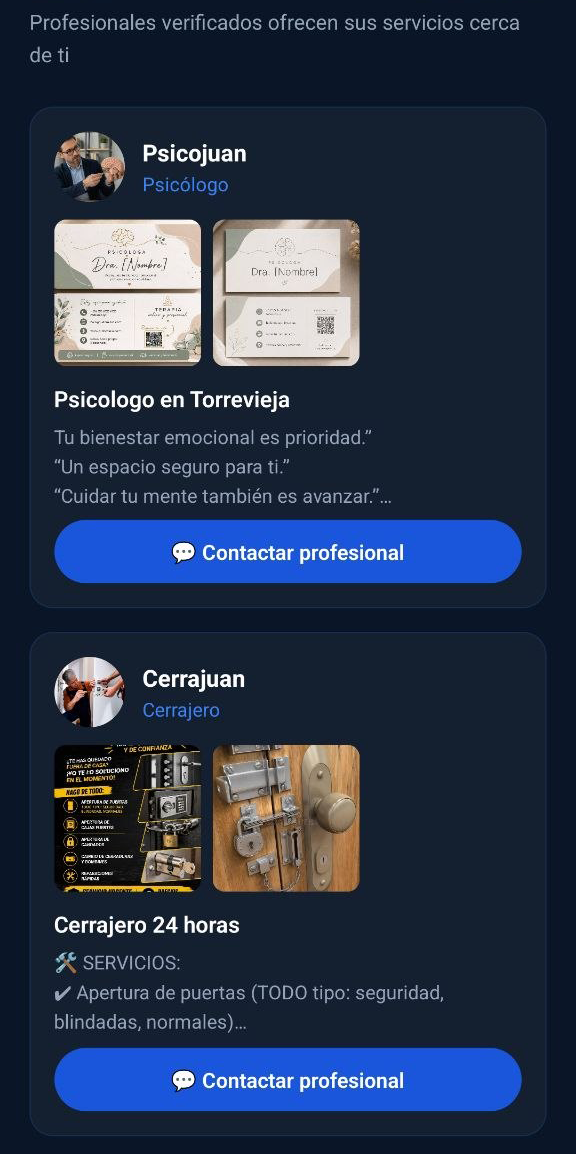 ProCerca — Mapa de profesionales
